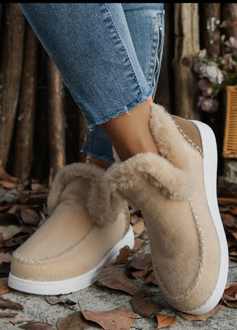 Suede Patchwork Boots