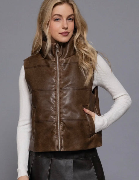 Faux Leather Vest