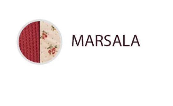 Marsala Floral Contrast Sleeve Top