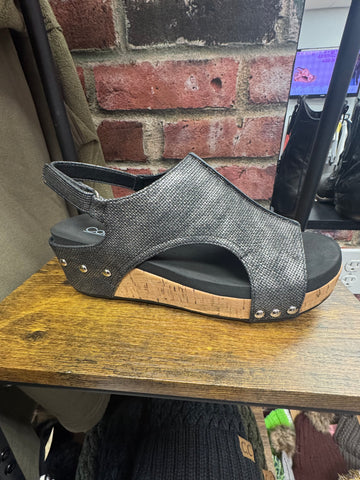 Corky's Black Metallic Wedge