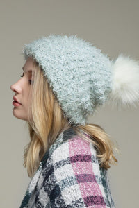 Knit Beanie With Pom