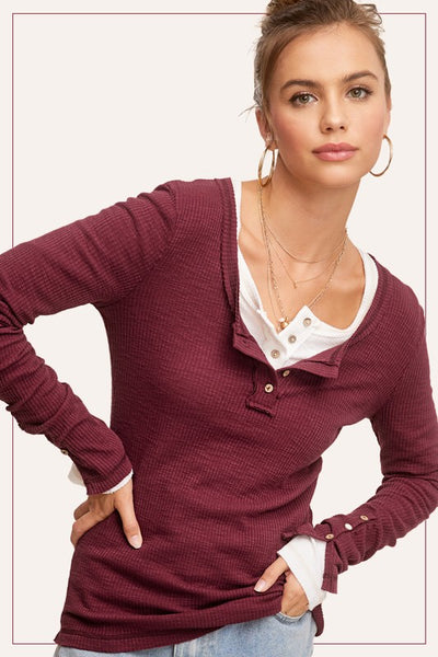 Ribbed Long Sleeve Tops