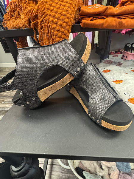 Corky's Black Metallic Wedge