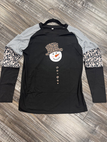 Leopard Snowman Raglan