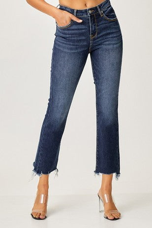 Risen Dark Wash Straight Leg Jeans