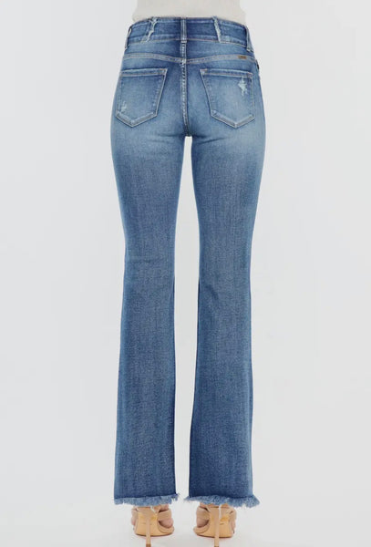 Kancan Bootcut Frayed Hem Jeans