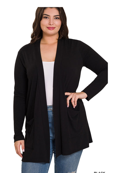 Plus Open Cardigan