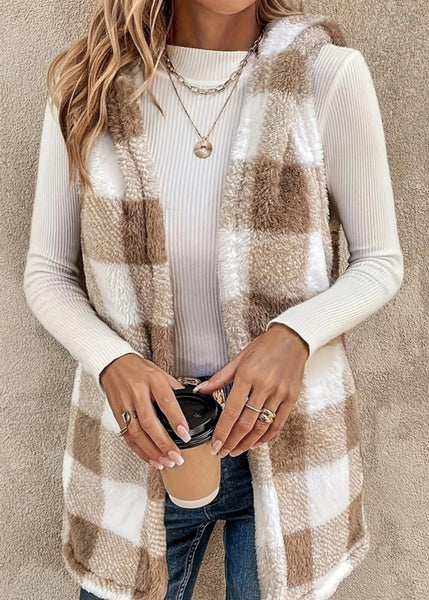 Cozy Checkered Hooded Vest