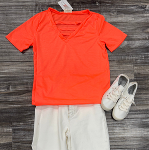 Neon Coral Cut Out Top