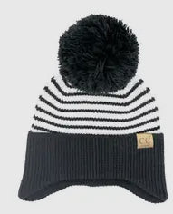 C.C Kids Striped Ear Flap Knit