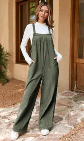 Olive You Corduroy Overalls