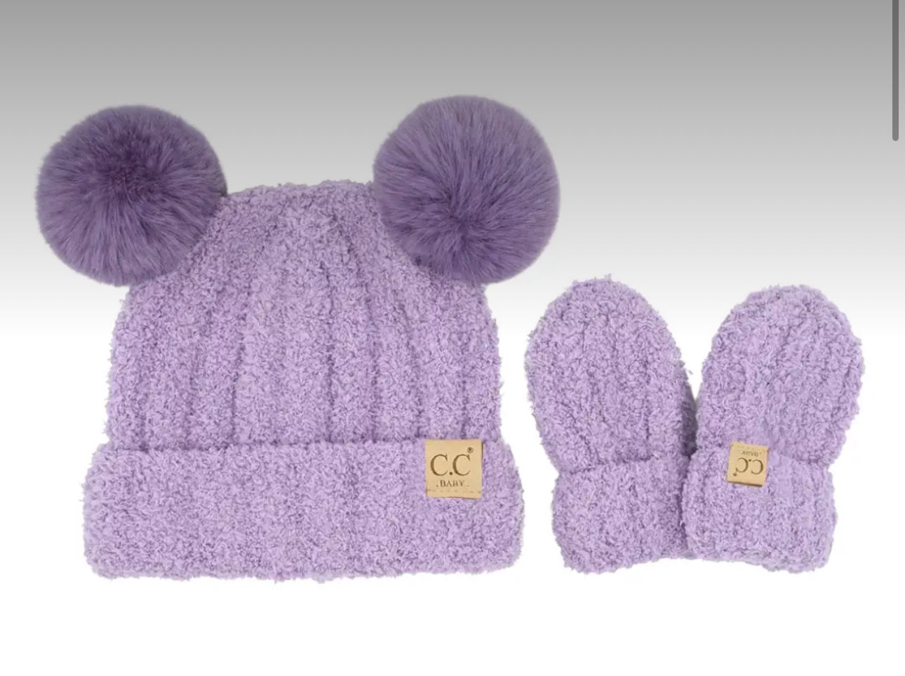 CC Beanie Baby Purple Hat Mitten Set