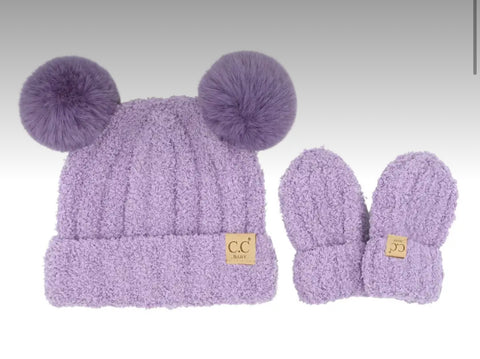 CC Beanie Baby Purple Hat Mitten Set