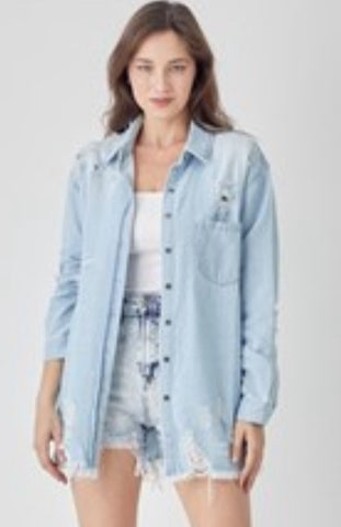 Denim Button Up Top