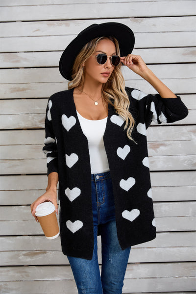 Heart Print Cardigan