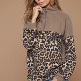 Leopard Block Zip Up