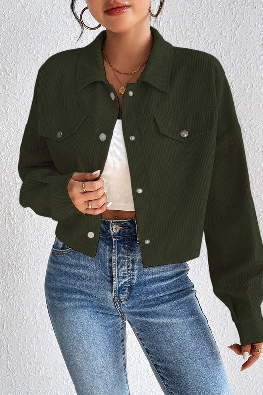 【KOOLOSET】Crop Pigment Corduroy Jacket KOOLOSET】Crop Pigment Corduroy Jacket