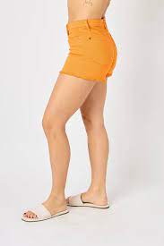 Orange Frayed Shorts