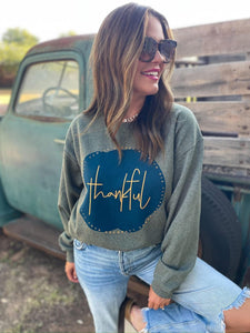 Olive Thankful Sweatshirt