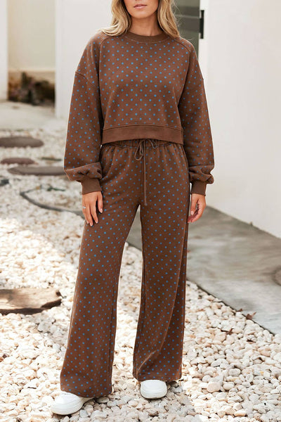 Mocha & Blue Polka Dot Lounge Set