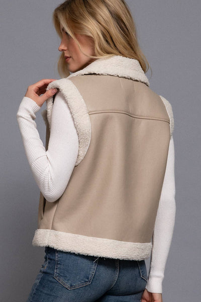 Faux Leather Fur Vest