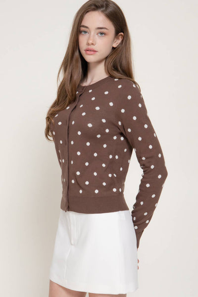 Chocolate Dot Sweater Cardigan