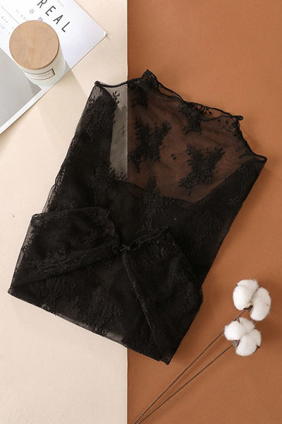 Sheer Lace Overlay Top