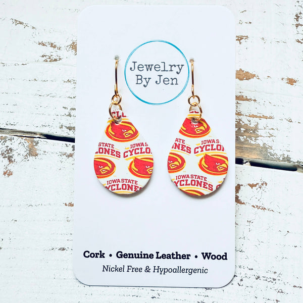 Iowa State University Teardrop Earrings