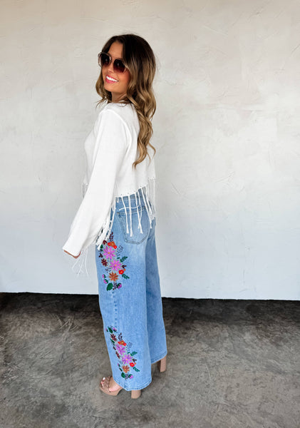 EVIE FLORAL EMBROIDERED JEANS