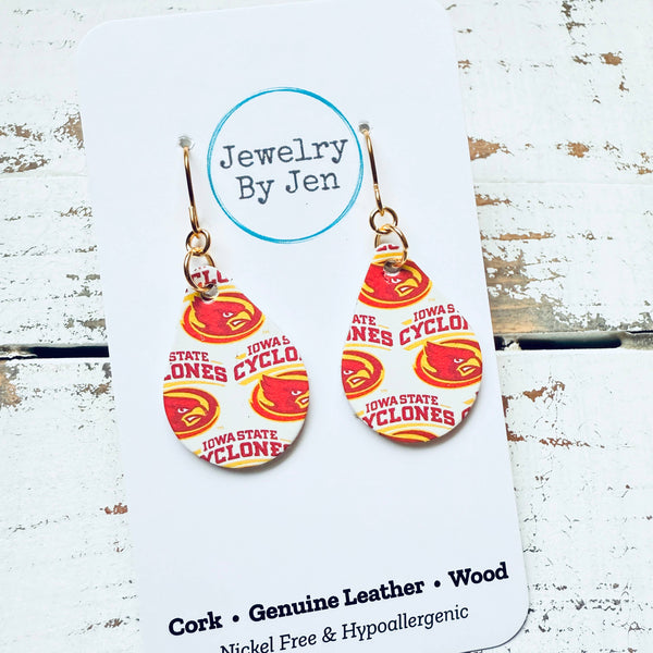 Iowa State University Teardrop Earrings