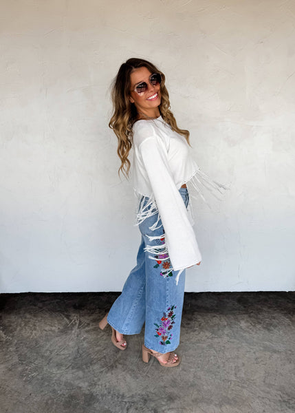 EVIE FLORAL EMBROIDERED JEANS
