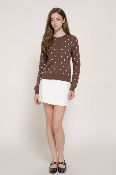 Chocolate Dot Sweater Cardigan
