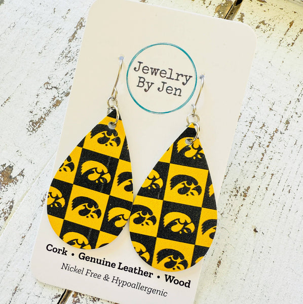 Iowa Hawkeyes Teardrop Earrings