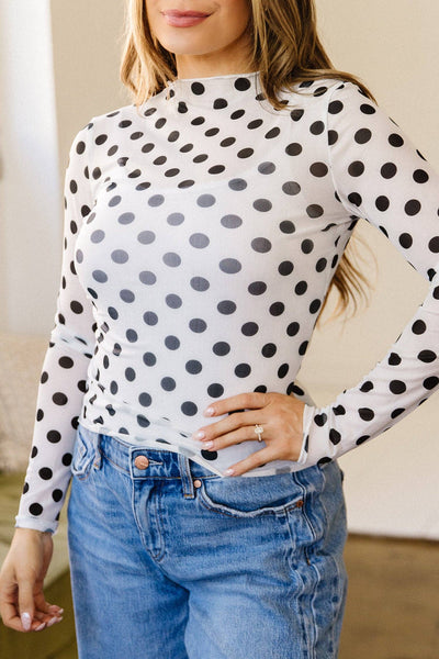 Polka Dot Mesh Top