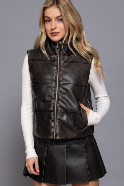 Faux Leather Vest