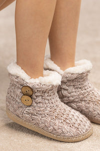 Hand Knitted Coconut Button Slippers