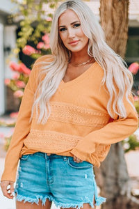 Mustard Ribbed V Neck Top