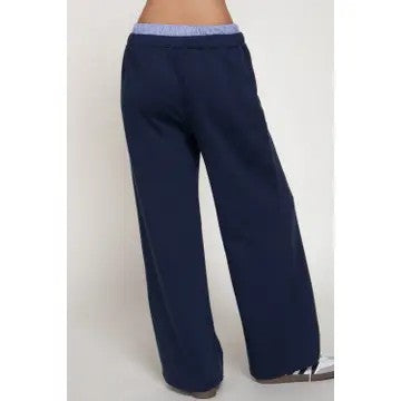 Navy Wide Leg Lounge Pants