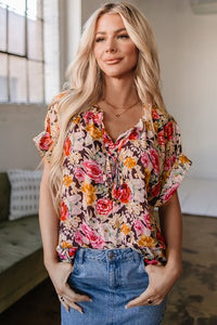 Pink Floral Blouse