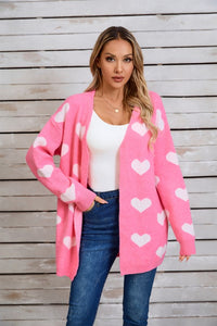 Heart Print Cardigan