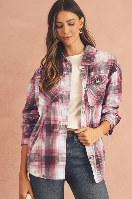 Pink Plaid Button Down