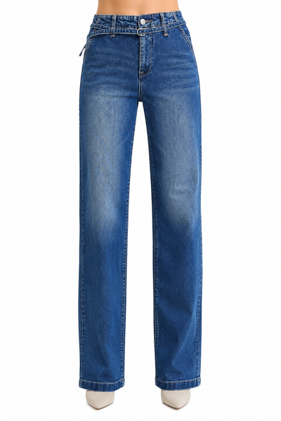 Risen Dark Wash Straight Leg Jeans