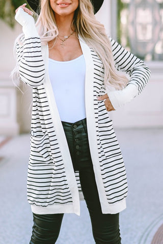 White Striped Cardigan