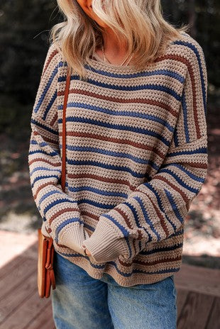 Khaki Striped Sweater