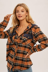 Corduroy Plaid Hoodie