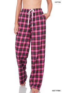Hot Pink Flannel Pajama Pants