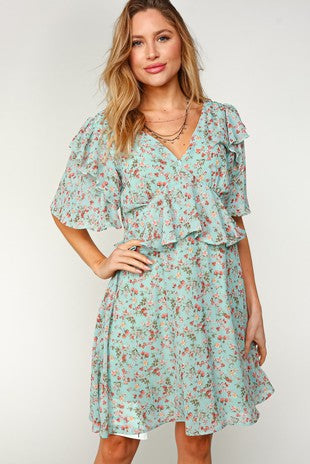 Mint Floral Dress