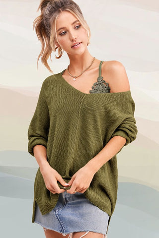 Olive V Neck Sweater