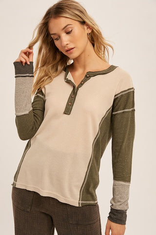 Long Sleeve Henley Top