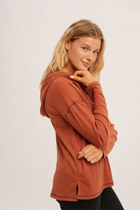 Thermal Henley Hoodie